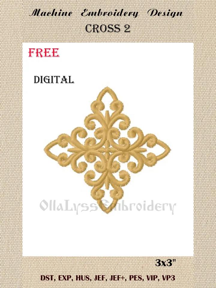 Cross 2 free embroidery design