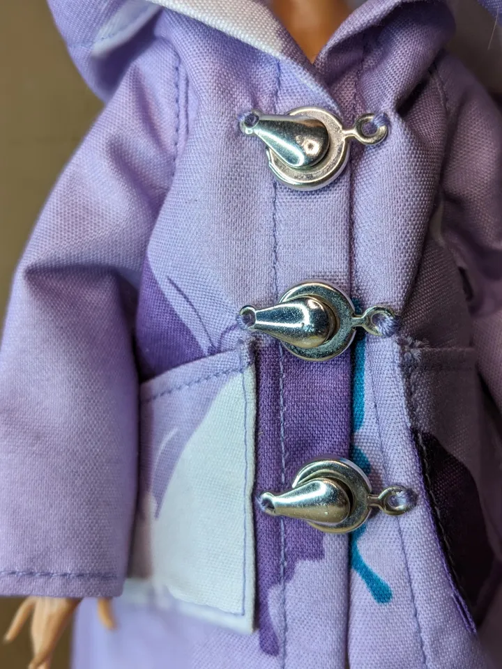 Handmade purple raincoat for 10.5-inch female dolls (MH, EAH)