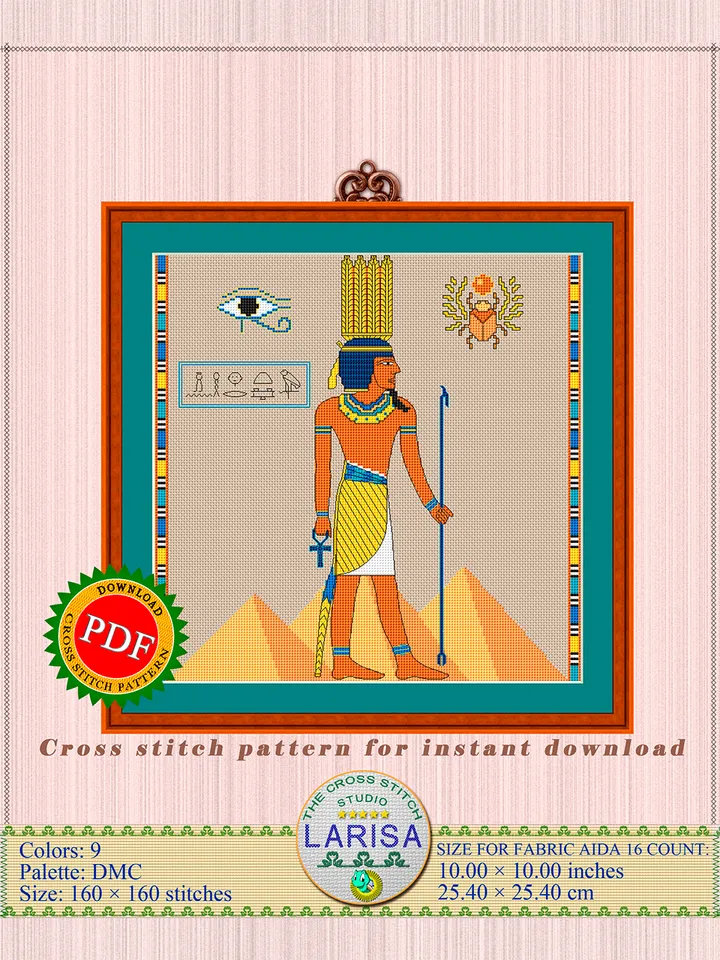Anhur Cross Stitch Pattern | God Of War | Egyptian God | Onuris