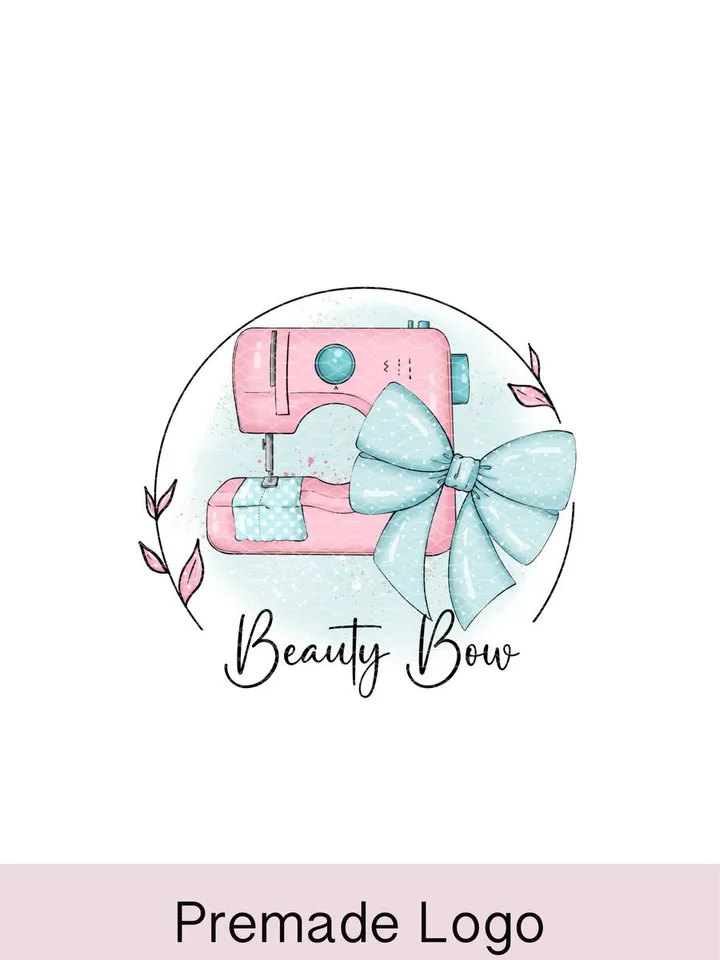Amazing Bow Hair Accessories Premade Logo, Small Business Logo, Girl Character Logo, Cartoon Logo, Crafter Logo