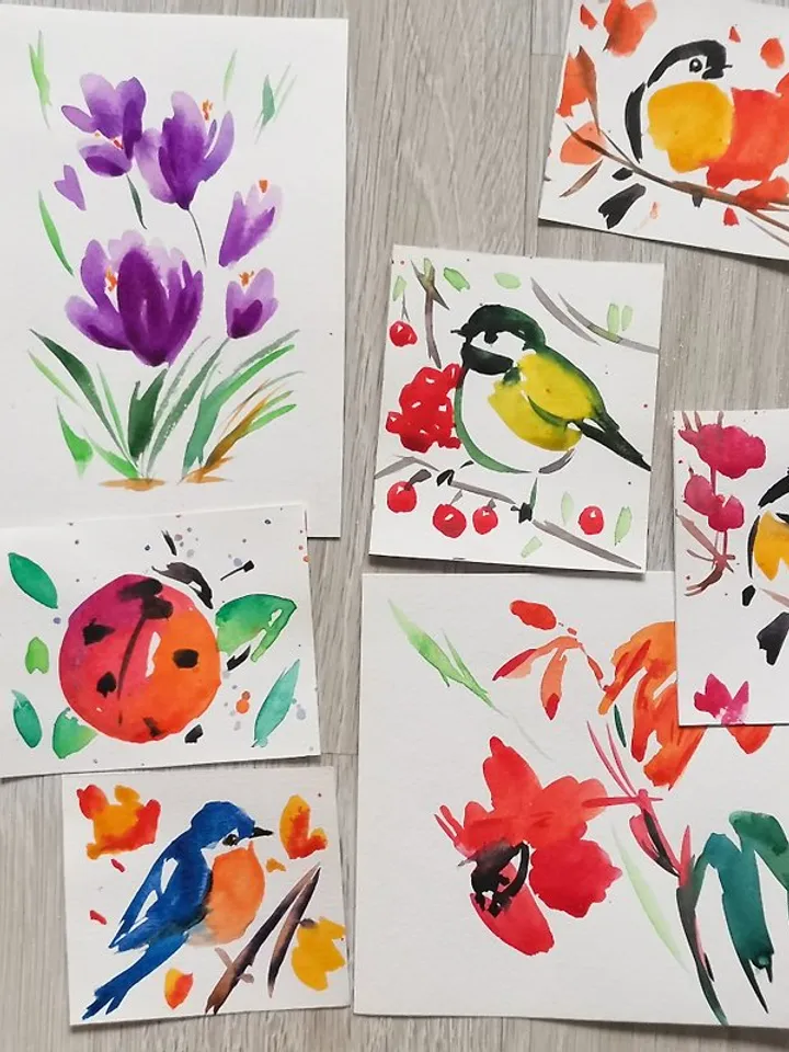 Chickadee Painting Original Art Watercolor Painting Bird Art