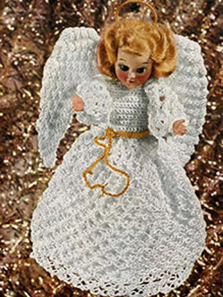 Vintage Crochet Pattern Dress for Doll Tree Top Christmas Angel Pattern Digital Download PDF