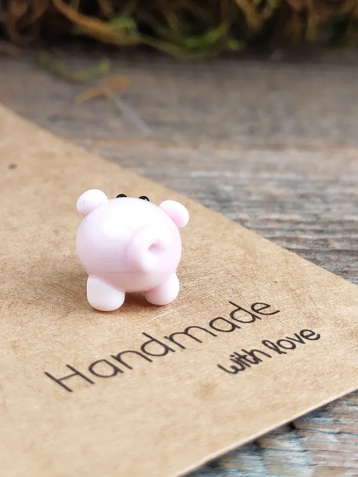 Pig figurine Pig miniature Tiny pig glass pig Tiny figurine Miniature animal
