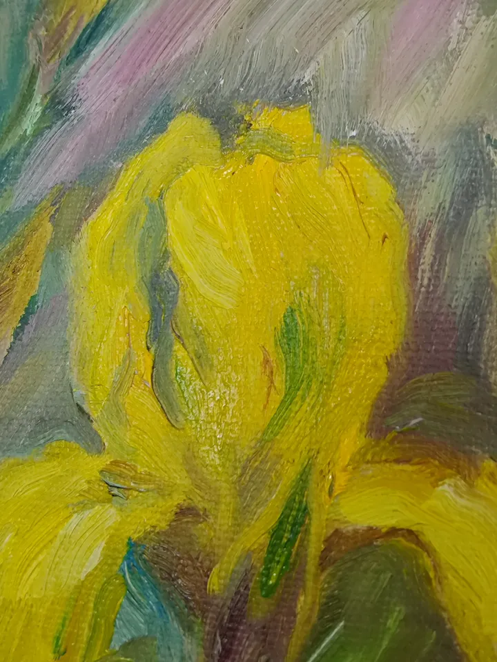 Irises original oil painting on canvas