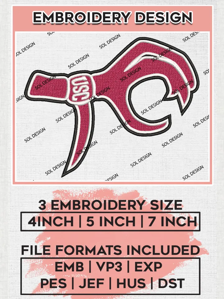 South Carolina Gamecocks College Team Logo Embroidery Design Files, NCAA South Carolina Gamecocks Machine Embroidery, NCAA Teams, 3 sizes, NCAA Machine embroidery designs, Digital Download