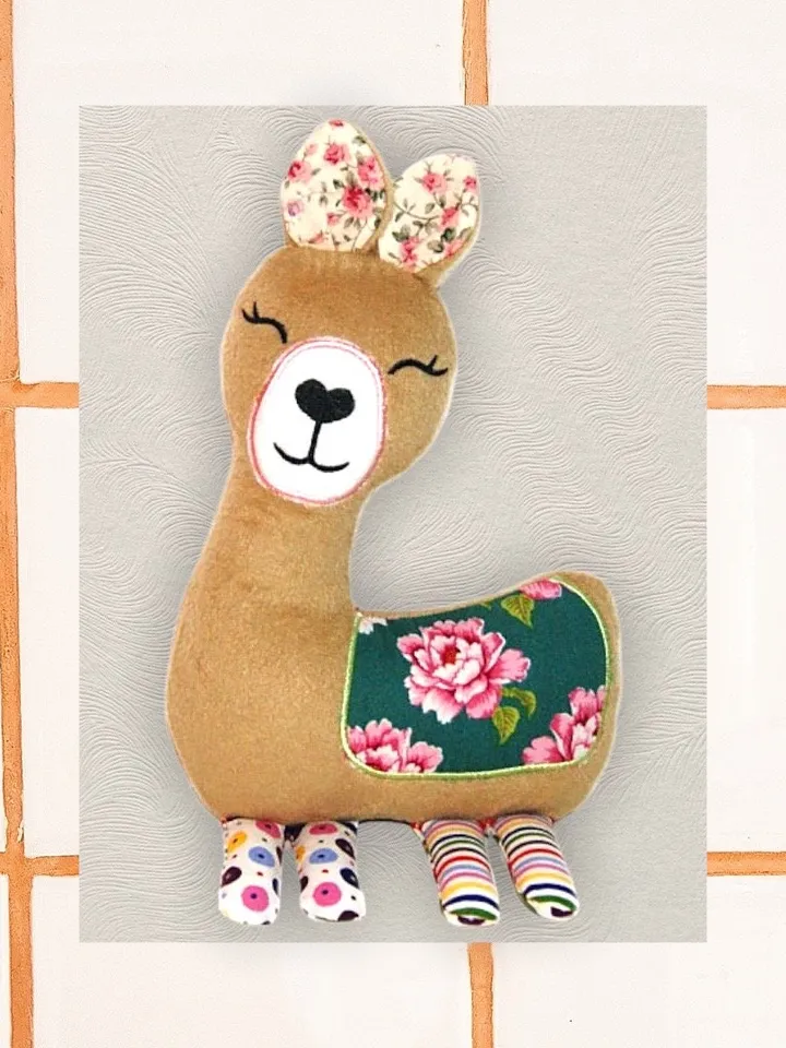 Lama Baby Comforter Toy Machine Embroidery Designs in the hoop project digital embroidery pattern Machine embroidery pattern for babies