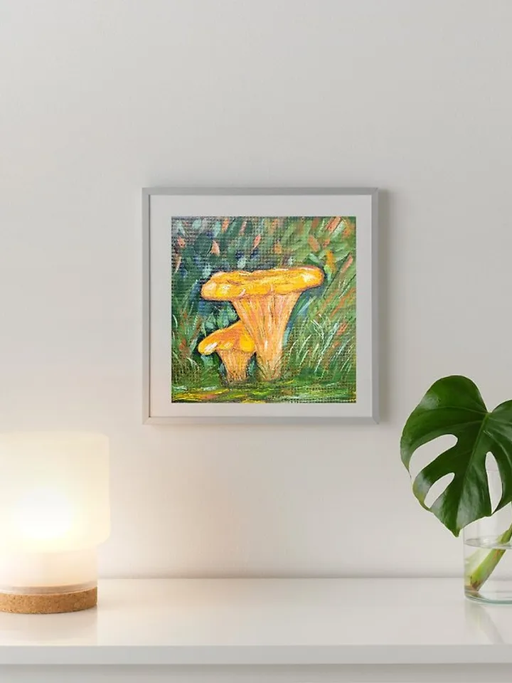Yellow Mushrooms Mushroom Art Mushroom Landscape Dining Room Decor