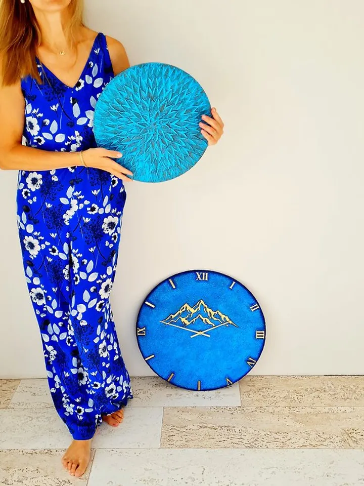 Unique textural wall decor Handmade living room wall art Round decor for bedroom