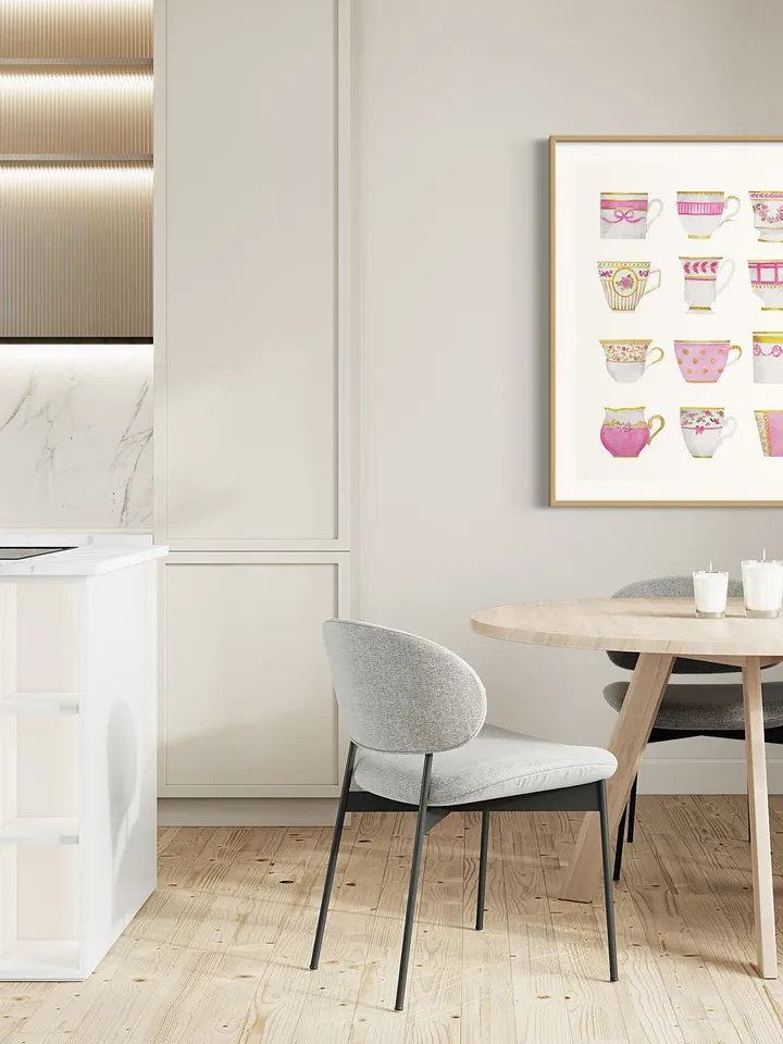 Pink Tea Cups Print, Watercolor Painting, Tea Art, Gift For Tea Lovers, Kitchen Art, Vintage Tea Cup Art, Tea Watercolor, Tea Gift, Cup Art