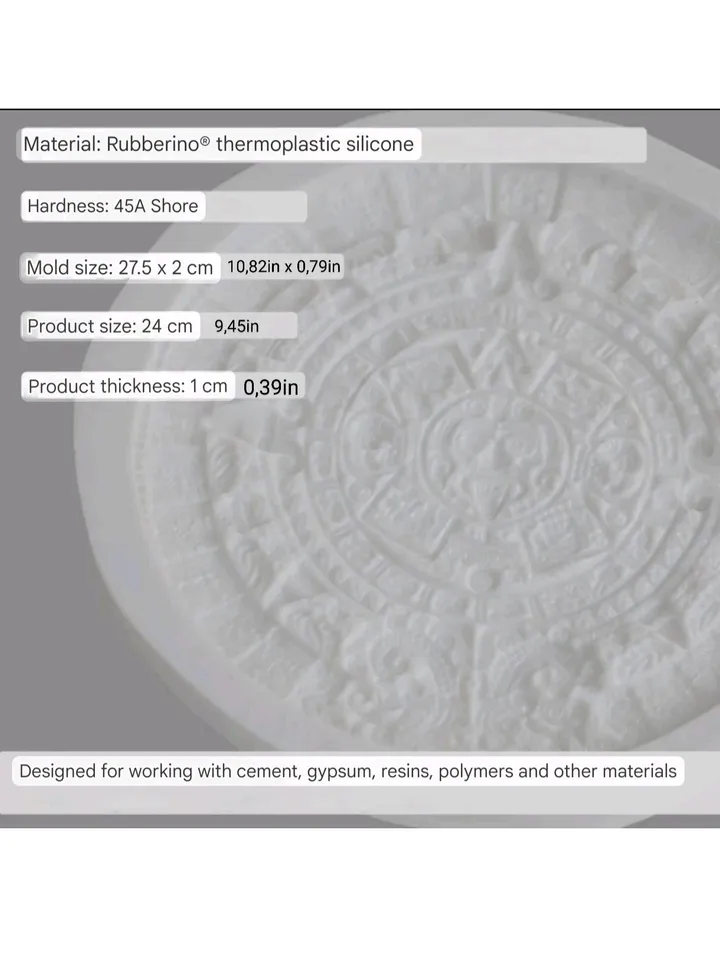 Form for panels and bas-reliefs "Mayan Calendar" silicone Rubberino®