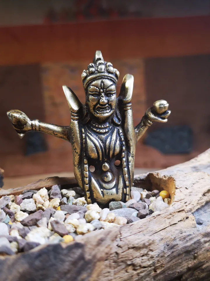 Gandhanra Acient Tibetan Buddhist Statue,Sukhasiddhi Dakini,Shangpakagyu White Dakini Khechari,Kachod Karmo,Tantric Female Buddha,2.76"