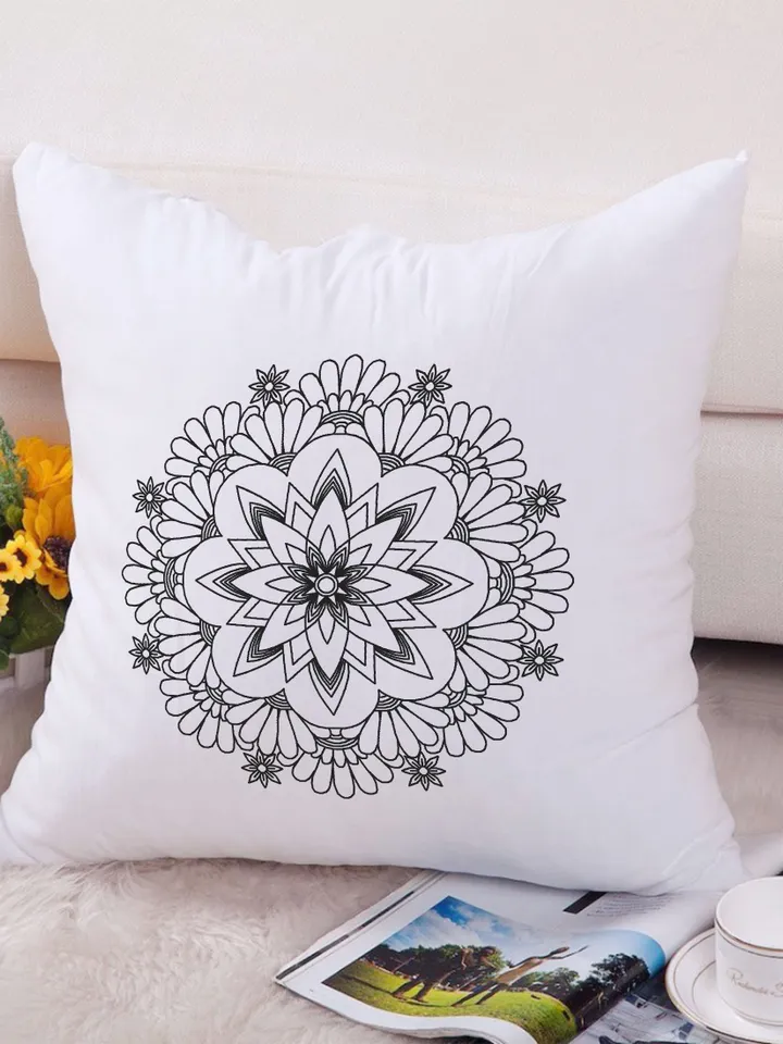 Flower mandala blackwork pattern PDF Blackwork mandala embroidery download PDF, Backstitch chart, Mandala cross stitch, Home decor #W31
