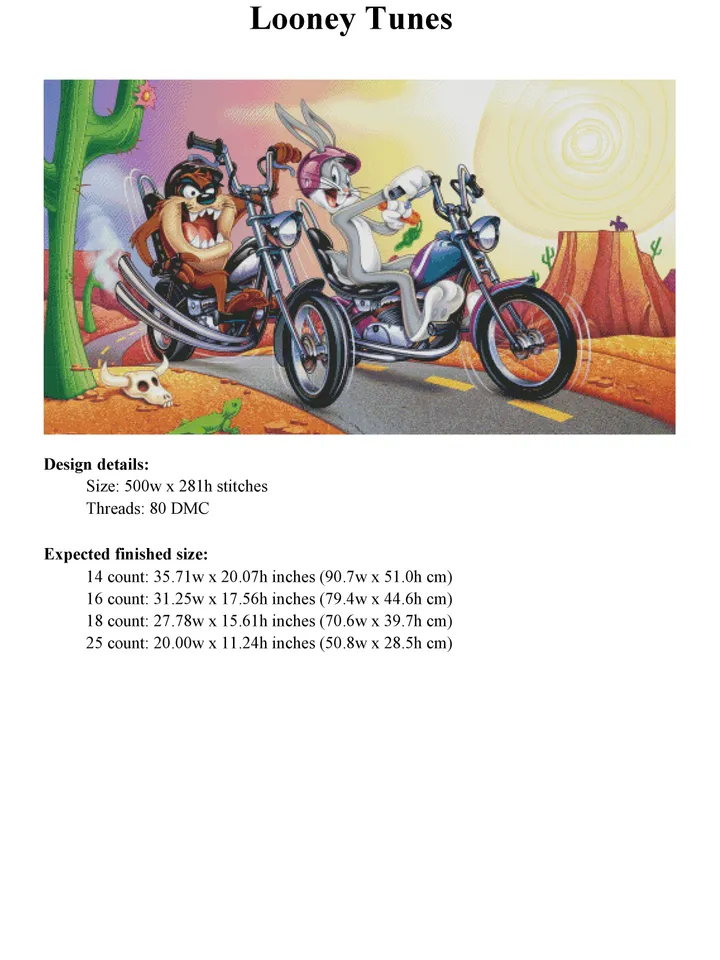 Looney Tunes Cross Stitch Pattern / Bugs Bunny Cross Stitch Pattern / Tweety Cross Stitch Pattern / Instant PDF Chart