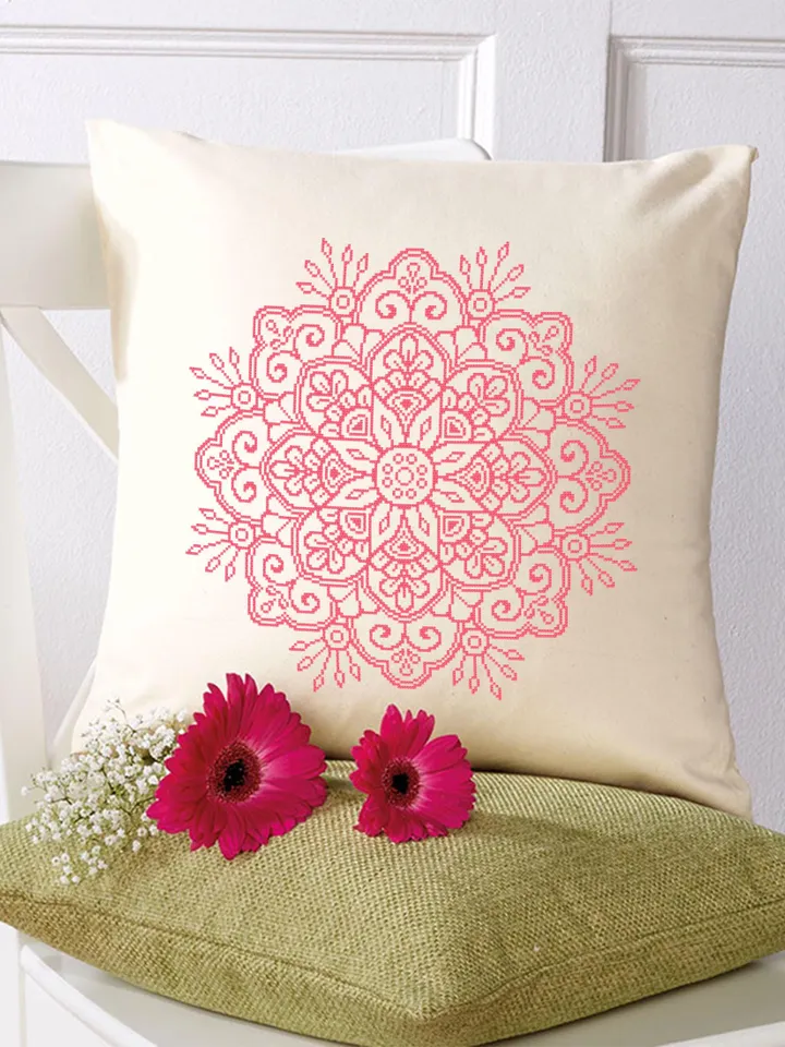 Flower mandala cross stitch pattern PDF download Mandala ornament cross stitch chart, Simple mandala pattern digital PDF for beginner #M275