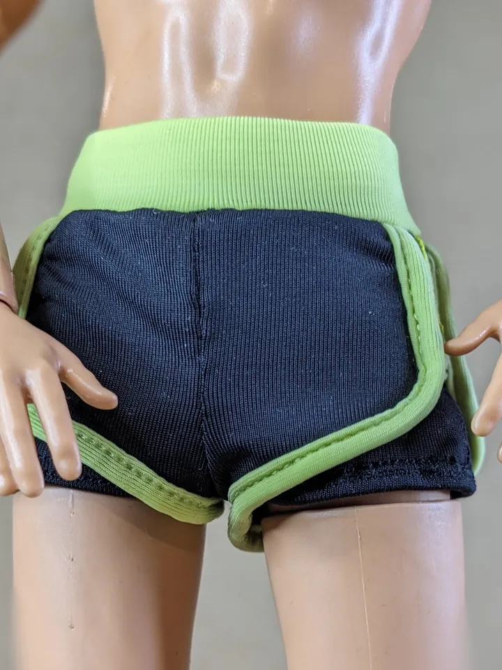 Double stretchy yoga shorts for 12-inch fashion male dolls