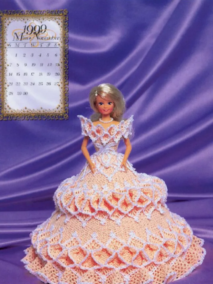 Vintage Barbie Dress Crochet Pattern for Dolls 11-1/2" Digital Download PDF