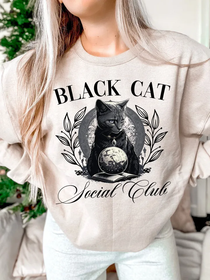 Halloween Png,Black Cat,Spooky season png,Social Club png,Spooky Bitch,Goth png,Aesthetic png,Witchy png,Skeleton png,Fall Png