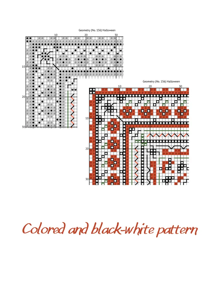 Cross stitch pattern Halloween, PDF cross stitch pattern Geometry