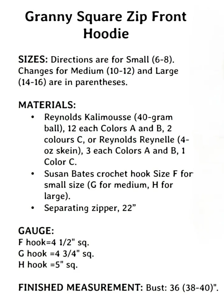 Granny squares hoodie, granny squares cardigan, crochet pattern cardigan squares pdf
