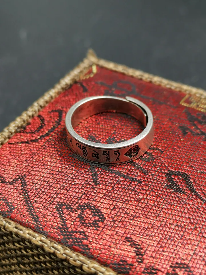 Gandhanra Unique Handcrafted Tibetan Silver Ring | Yellow Jambhala | Adjustable Size | Protection Jewelry | Spiritual Gift