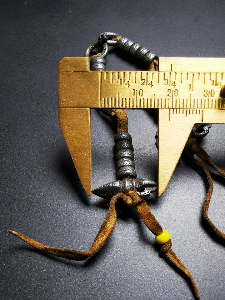 Gandhanra Handmade Tibetan Buddhist Mala Counters,Prayer Bead Counters,with Kartika and Kila Pendant, Made of  Cold Iron