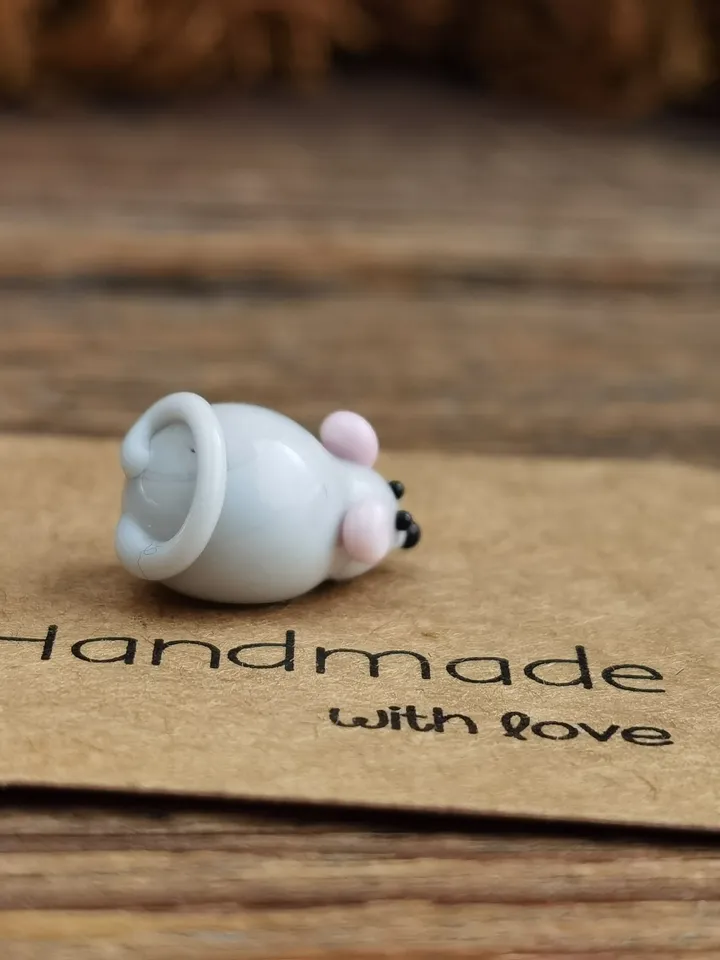 Mini glass figurines wallet mouse glass Mouse figurine Rat gifts Glass rat art miniature mouse Dollhouse miniature animals Tiny mouse
