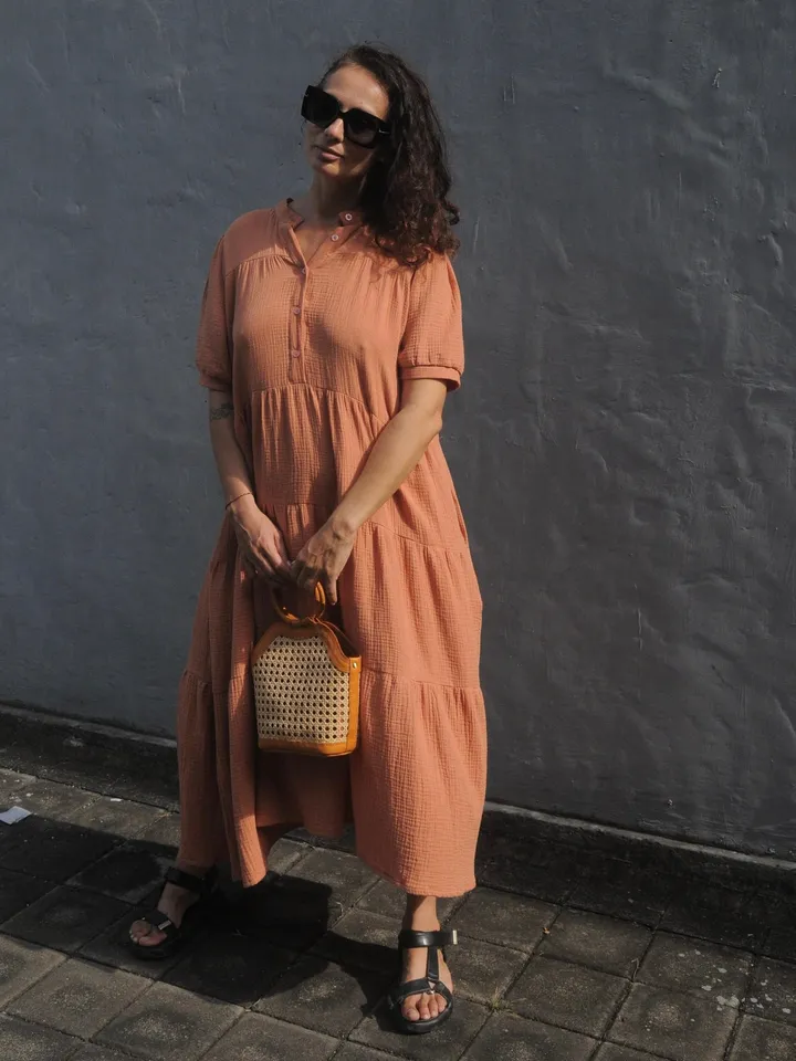 Romantic musline summer feminine NATA dress / comfort women vacation summer long oversize dress | maxi flowy cotton designer dress