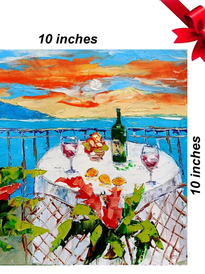 Sorrento Amalfi Coast oil painting italian Sea Original Painting Modern Art Sunset Seascape  Sorrento itali Wall Art by ArtProkopaloSv