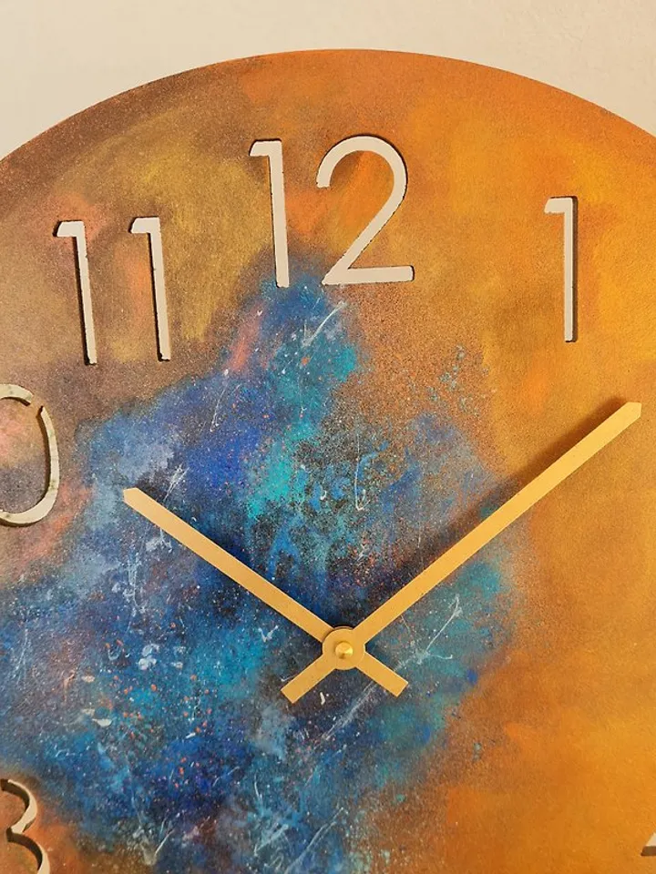Unique art wall clock Large retro style clock Handmade wall clock Silent clock