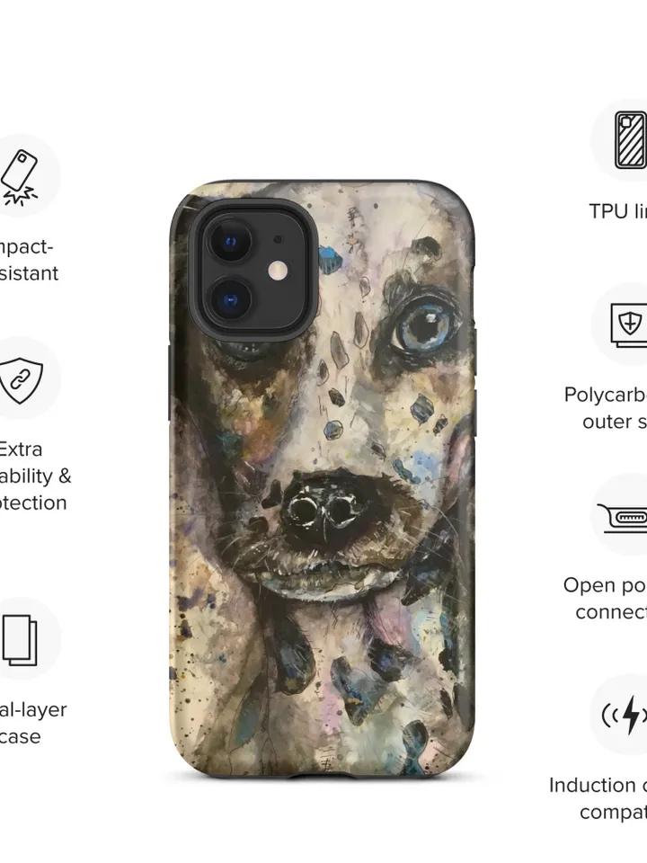 Dalmatiner Tough iPhone case made from my own watercolour mix media painting,unique gifts,dogs iphone cases.