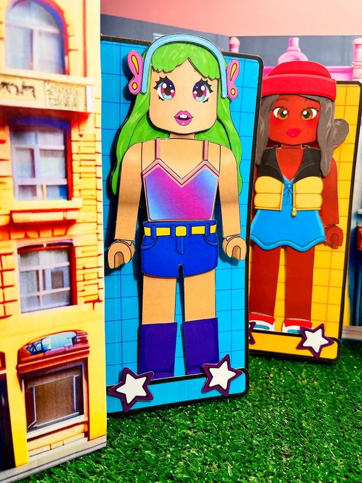 Roblox paper doll blue