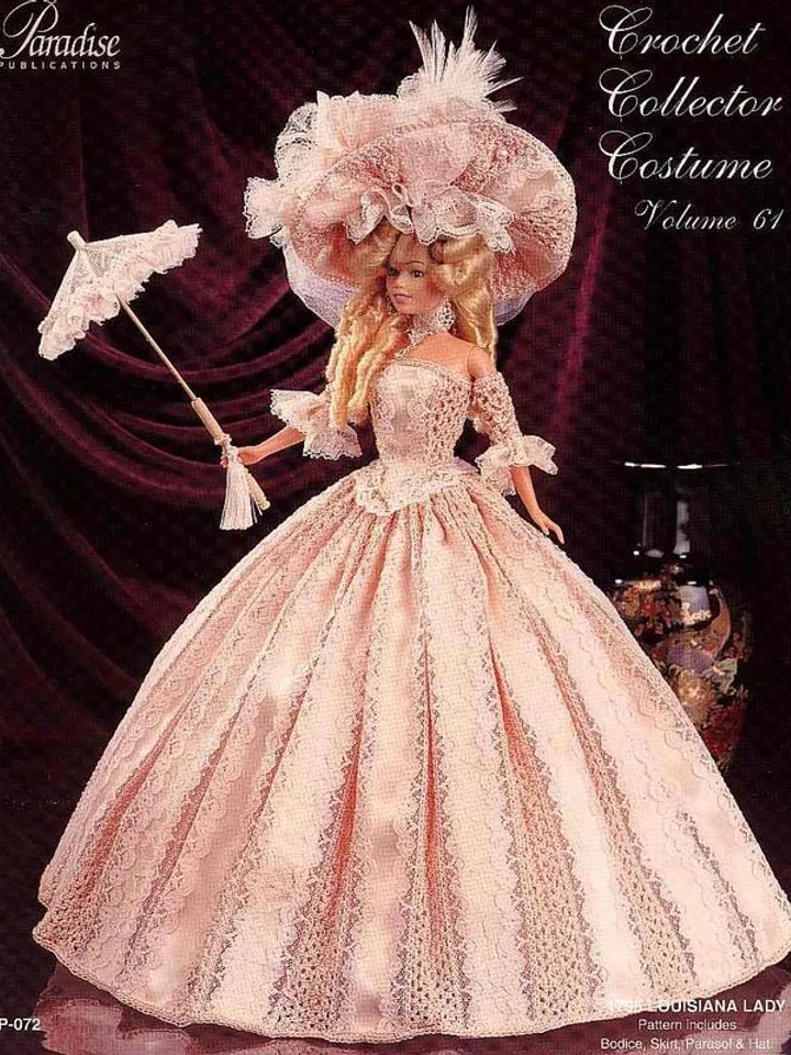 Barbie Dress Crochet Pattern Vintage for Dolls 11-1/2" Digital Download PDF