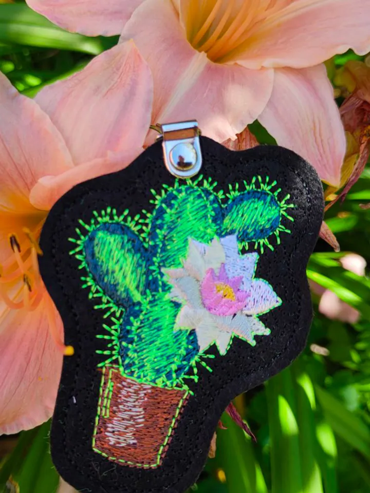 Machine Embroidery Design Blooming Cactus