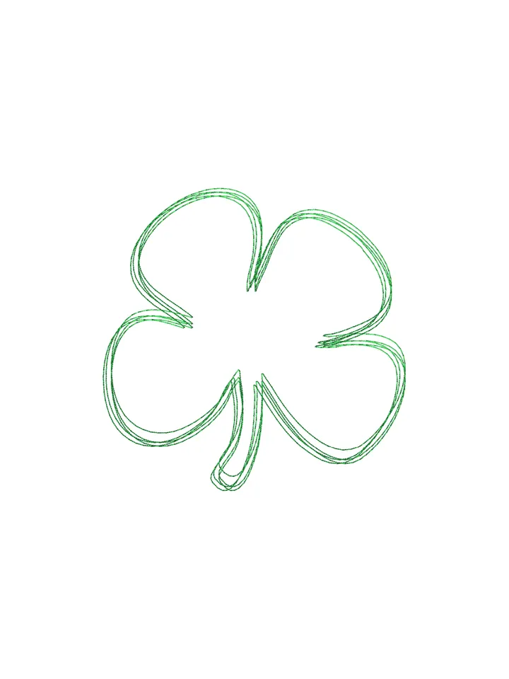 Clover scribble stitch embroidery design,Clover embroidery design,Fun embroidery design,INSTANT DOWNLOAD-1389