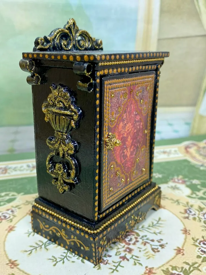 Vintage nightstand. 1:12. Furniture for dolls. dollhouse miniature. Handmade.