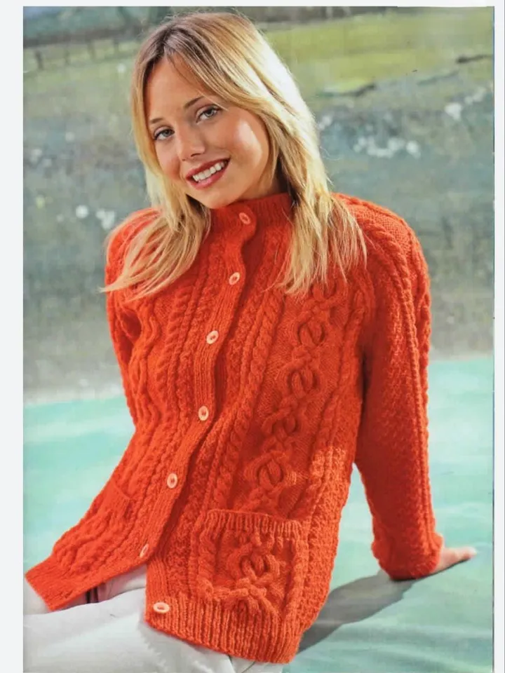Aran cardigan knitting pattern pdf, cable women cardigan pdf, jacket knitting pattern instant download
