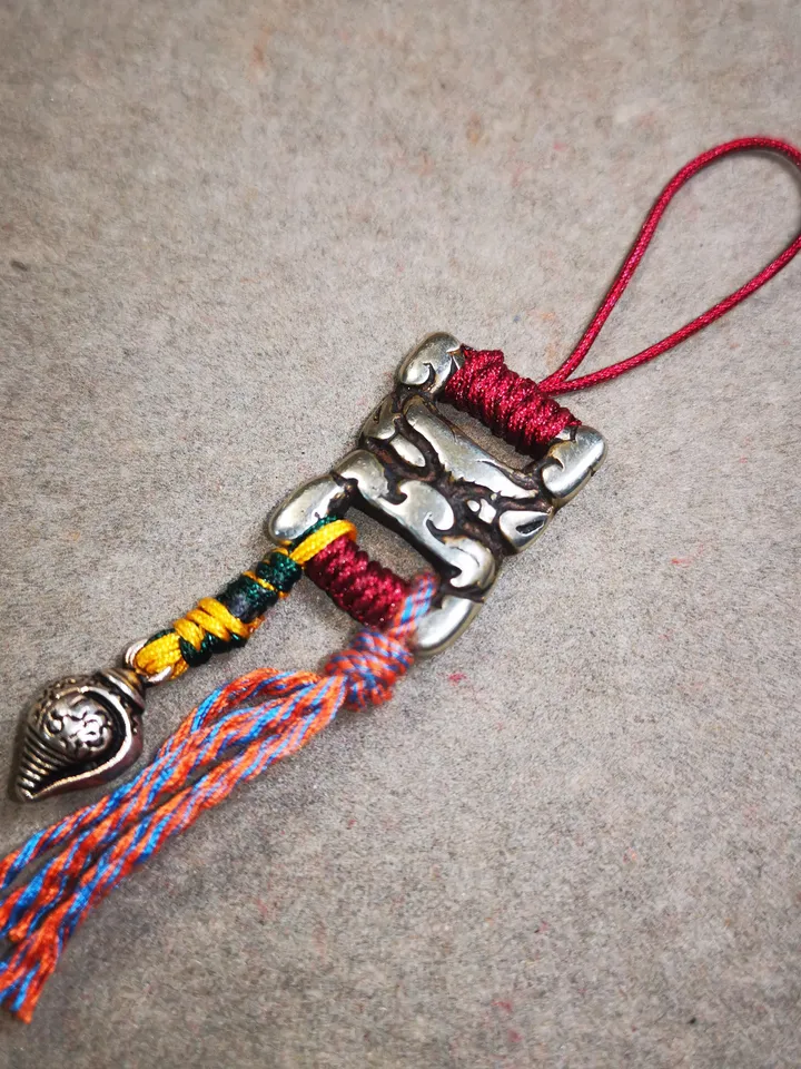 Gandhanra Handmade Scripture Book Buckle Amulet Pendant,Handwoven Backpack Bag Hanging Charm Decor | Handbag Key Ring | Car Key Chain Gifts
