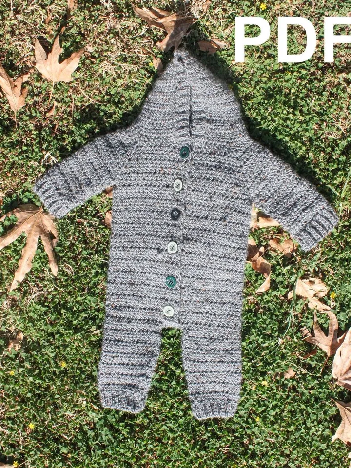 Crochet baby pattern overall , baby coverall/ overall/ romper/suit/ newborn- 12 months/ unisex boy girl