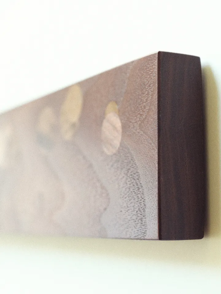 Monochromatic Polka Dot Inlay Walnut Wall Mounted Magnetic Knife Holder