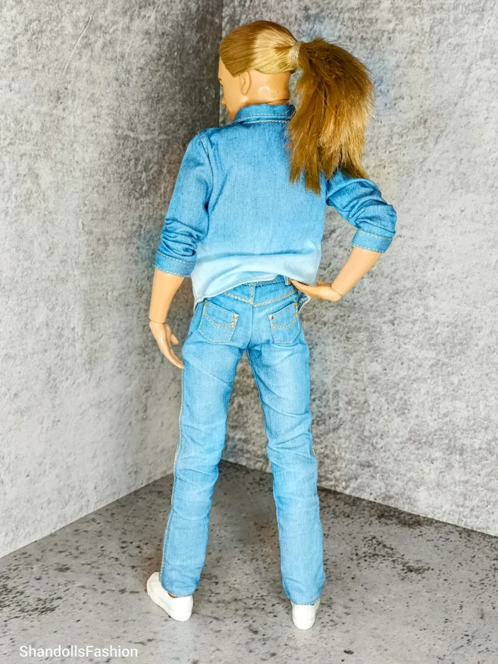 Classic jeans and denim shirt for Ken dolls