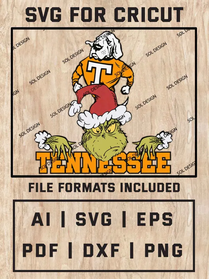 Grinch Tennessee Volunteers SVG, NCAA SVG Design, NCAA Tennessee Volunteers SVG, NCAA Volunteers Cricut, Christmas Svg, Grinch svg, Digital Download