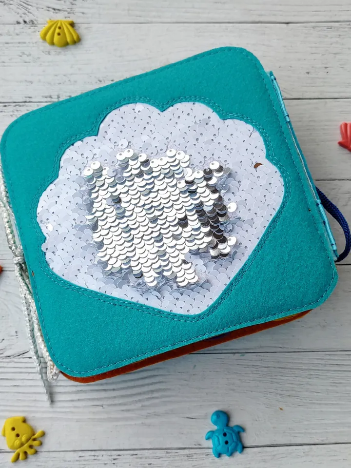Sea Animals Quiet book pattern PDF & Tutorial, Felt book pattern svg, DYI Quiet book ideas, Sensory toys, Pdf felt sewing pattern toddler