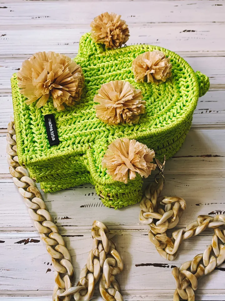 Green bag cactus, small crossbody purse, boho cottagecore bag, wallet crossbody, crossbody box bag, vegan phone crossbody, woven, drawstring