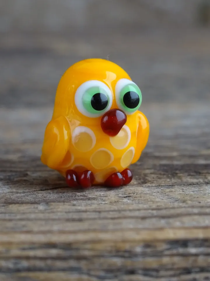 OWL GIFTS Owl figurine Glass Owl decor Owl statue Miniature Owl ornament Owl teacher gift Owl totem Tiny glass animals Owl bead Easter gift