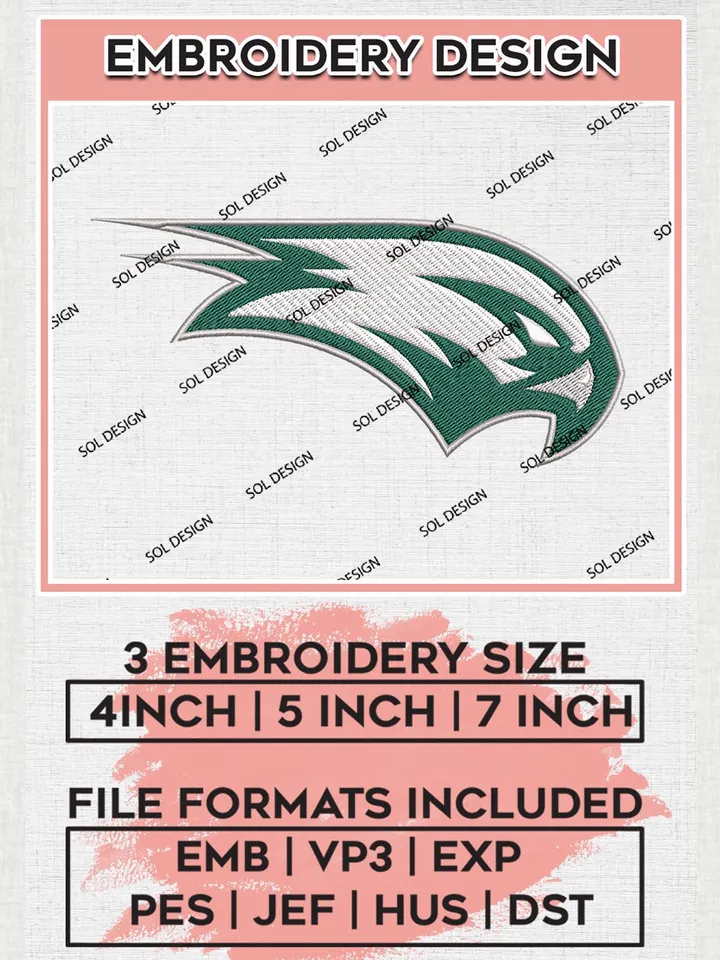 Wagner Seahawks Mascot Logo Machine Embroidery Design, NCAA Wagner Seahawks Embroidery Design Design files, NCAA Embroidery Designs, NCAA Machine Embroidery Designs, Digital Download