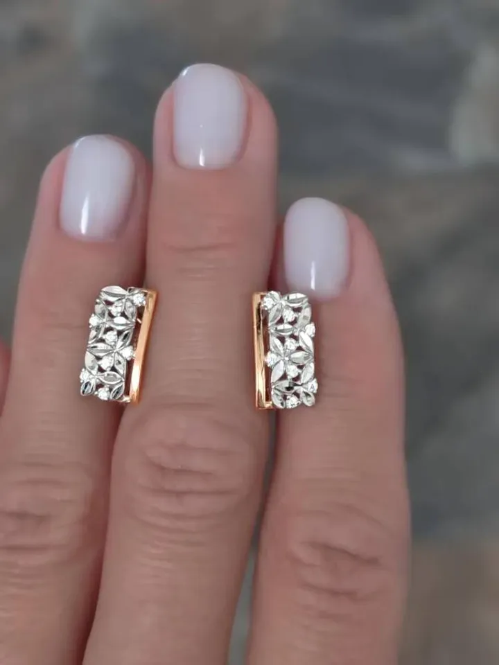 Earrings, silver 925, with cubic zirconia