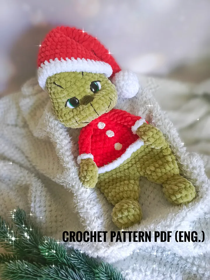 Grinch Snuggler , Crochet Pattern , Amigurumi Grinch Comforter , Snuggler Grinch Plushie , Christmas Grinch , Amigurumi Tutorial