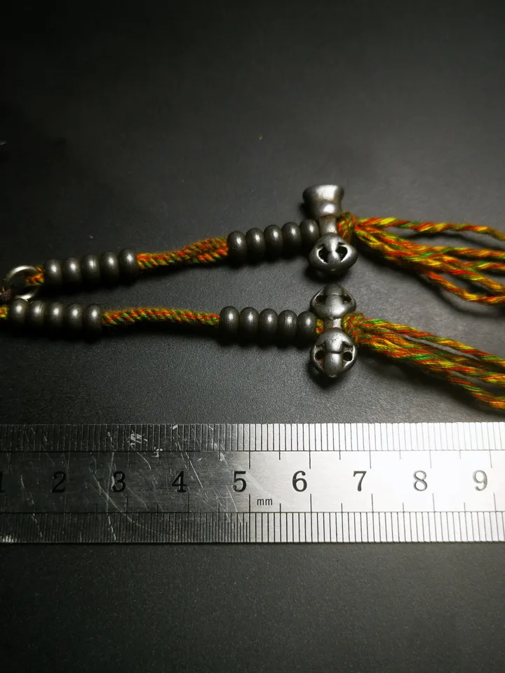 Gandhanra Handmade Tibetan Buddhist Mala Counters,Prayer Bead Counters,with Dorje and Vajra Pendant,Made of Cold Iron