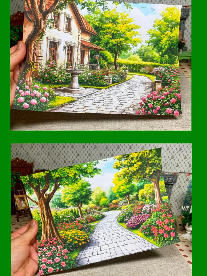 Dollhouse Photo Background. 1:12. Digital. Photo background with nature images.