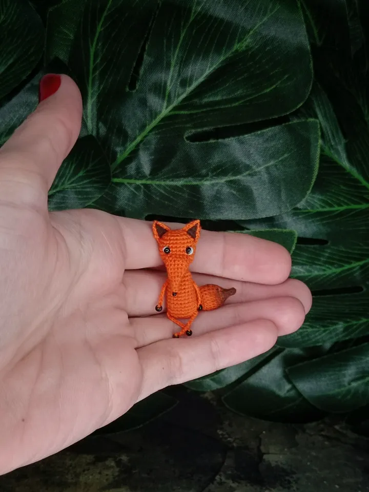 PDF crochet pattern little fox. Crochet miniature pattern. Little fox toy pattern. DIY cute toy. Pattern amigurumi